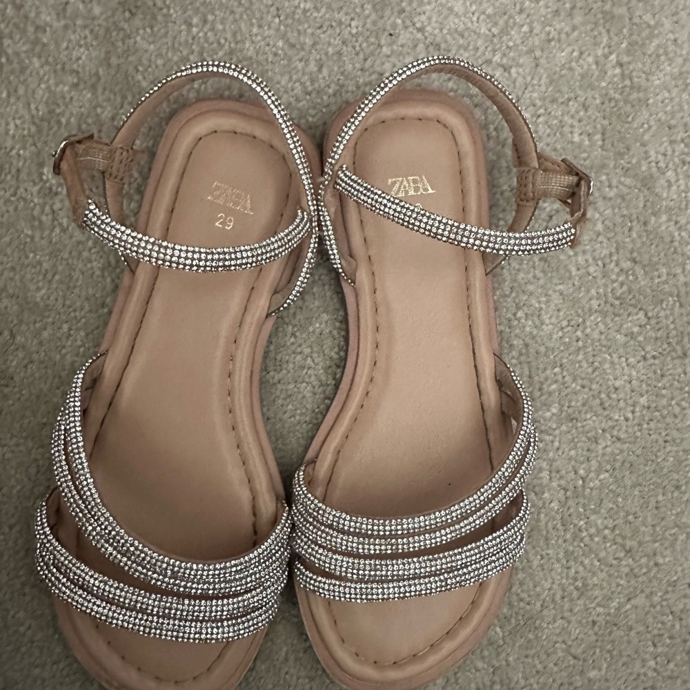 Zara Silver Strappy Sandals for Girls
